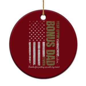 Best Effin Bonus Dad Ever Ceramic Ornament Vintage Step Dad American Flag TS10 1pc Red Print Your Wear