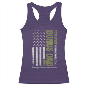 Best Effin Bonus Dad Ever Racerback Tank Top Vintage Step Dad American Flag TS10 Purple Print Your Wear