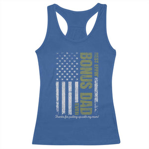 Best Effin Bonus Dad Ever Racerback Tank Top Vintage Step Dad American Flag TS10 Royal Blue Print Your Wear