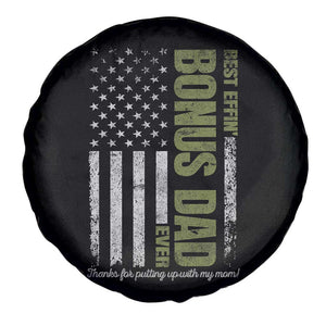 Best Effin Bonus Dad Ever Spare Tire Cover Vintage Step Dad American Flag TS10 Print Your Wear