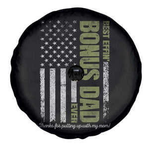 Best Effin Bonus Dad Ever Spare Tire Cover Vintage Step Dad American Flag TS10 Print Your Wear