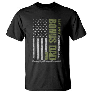 Best Effin Bonus Dad Ever T Shirt Vintage Step Dad American Flag TS10 Black Print Your Wear