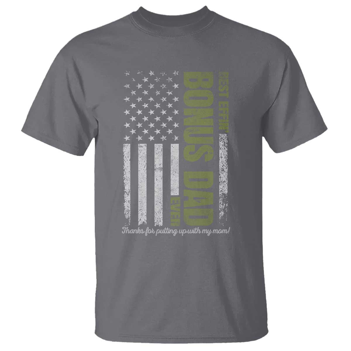 Best Effin Bonus Dad Ever T Shirt Vintage Step Dad American Flag TS10 Charcoal Print Your Wear