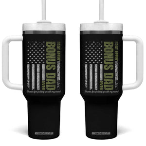 Best Effin Bonus Dad Ever Tumbler With Handle Vintage Step Dad American Flag TS10 One Size: 40 oz Black Print Your Wear