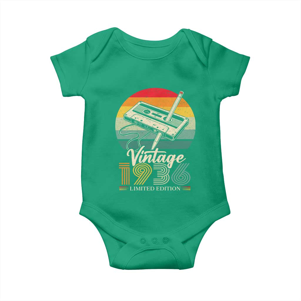 Vintage 1936 Baby Onesie 90th Birthday Turning 90 Year Old Gifts TS10 Irish Green Print Your Wear