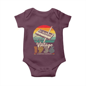 Vintage 1936 Baby Onesie 90th Birthday Turning 90 Year Old Gifts TS10 Maroon Print Your Wear
