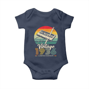 Vintage 1936 Baby Onesie 90th Birthday Turning 90 Year Old Gifts TS10 Navy Print Your Wear
