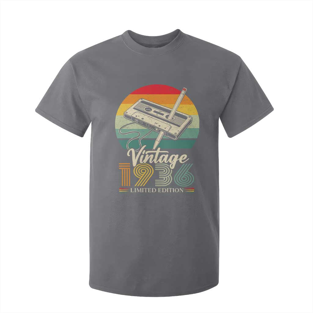 Vintage 1936 T Shirt For Kid 90th Birthday Turning 90 Year Old Gifts TS10 Charcoal Print Your Wear