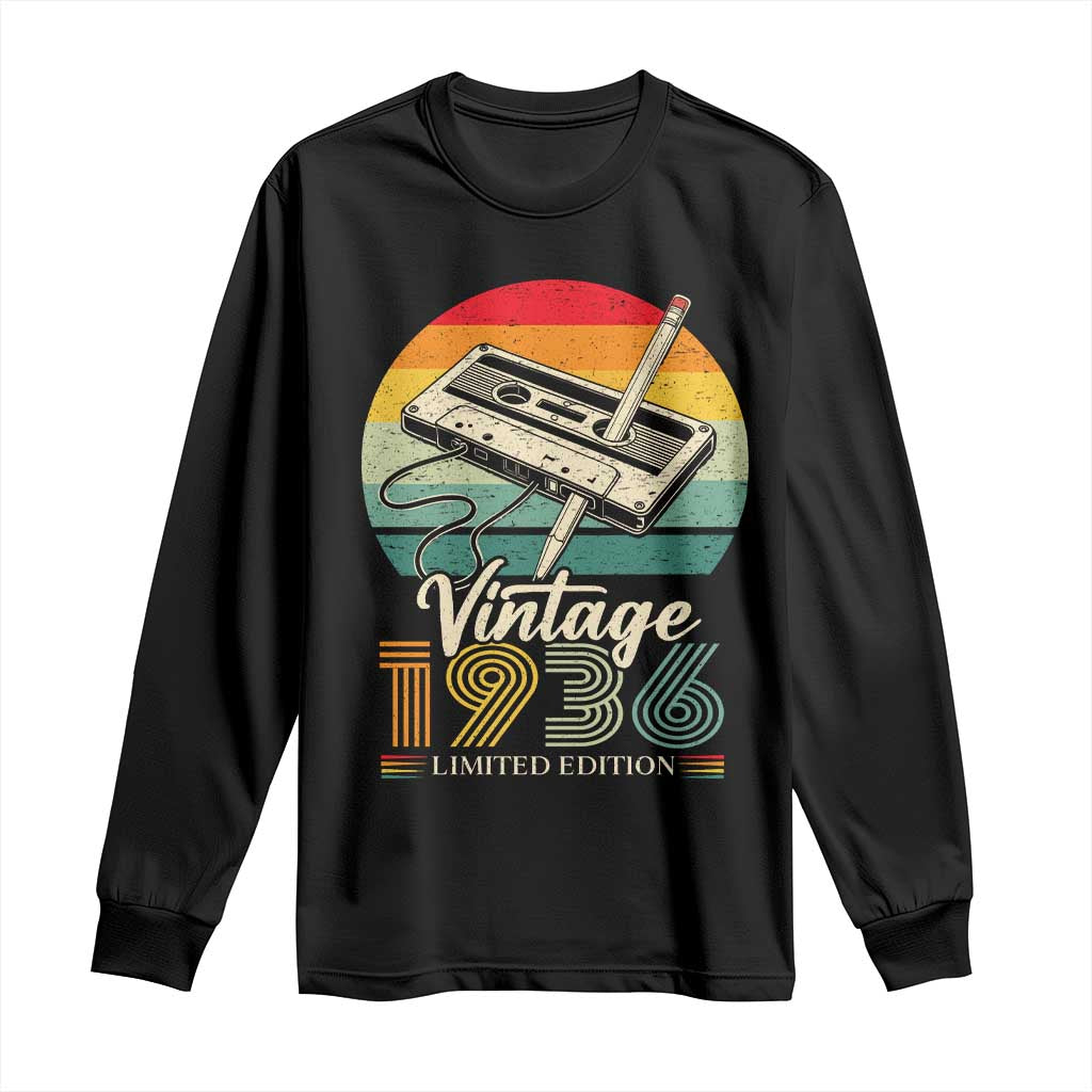 Vintage 1936 Long Sleeve Shirt 90th Birthday Turning 90 Year Old Gifts TS10 Black Print Your Wear