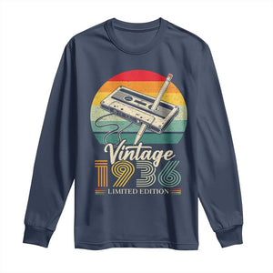 Vintage 1936 Long Sleeve Shirt 90th Birthday Turning 90 Year Old Gifts TS10 Navy Print Your Wear