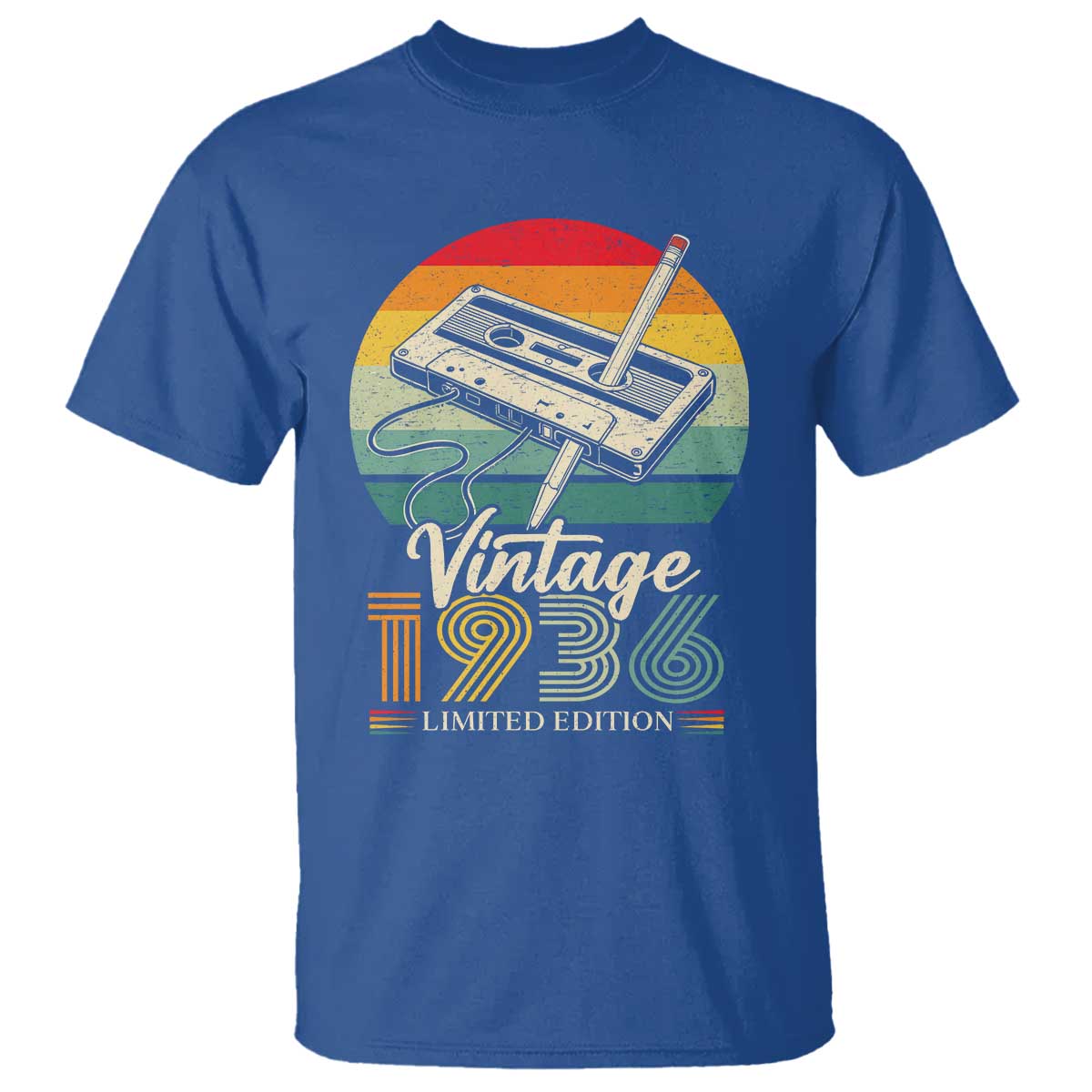 Vintage 1936 T Shirt 90th Birthday Turning 90 Year Old Gifts TS10 Royal Blue Print Your Wear
