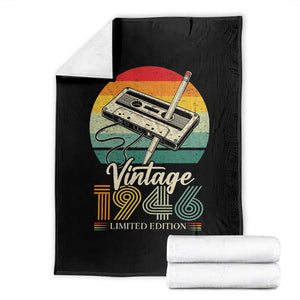 Vintage 1946 Throw Blanket 80th Birthday Turning 80 Year Old Gifts TS10 Black Print Your Wear