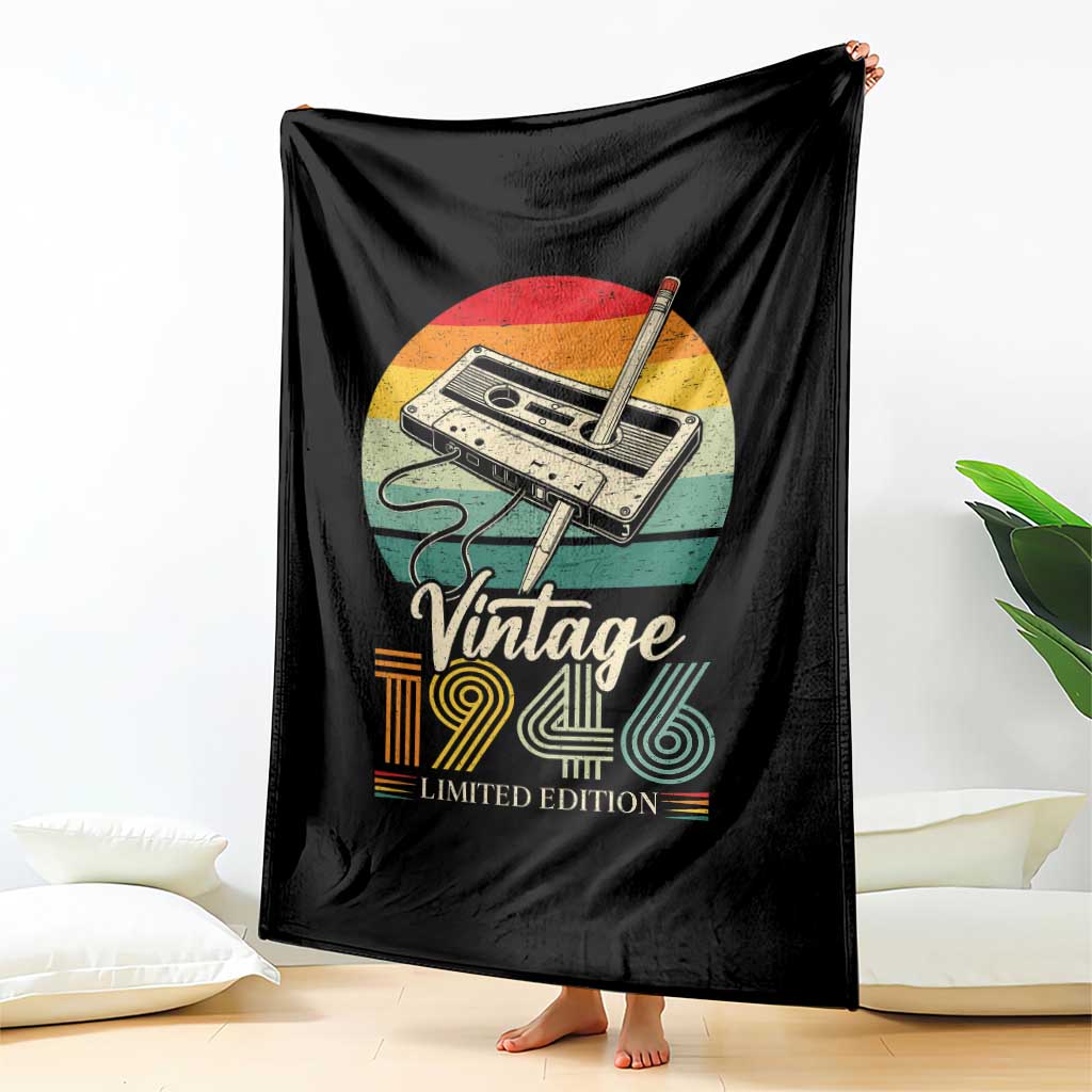 Vintage 1946 Throw Blanket 80th Birthday Turning 80 Year Old Gifts TS10 Print Your Wear