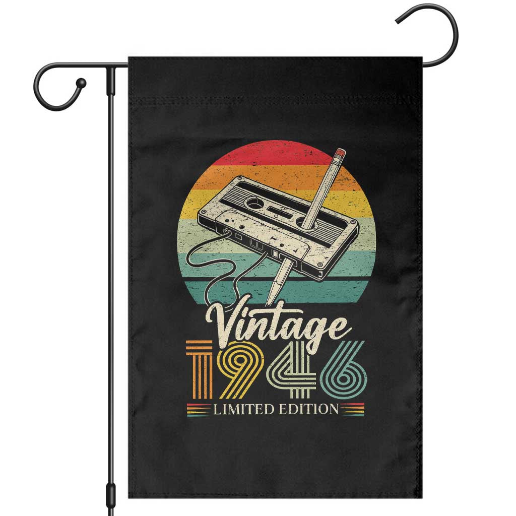 Vintage 1946 Garden Flag 80th Birthday Turning 80 Year Old Gifts TS10 Black Print Your Wear