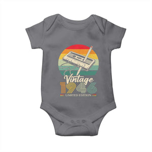 Vintage 1946 Baby Onesie 80th Birthday Turning 80 Year Old Gifts TS10 Charcoal Print Your Wear