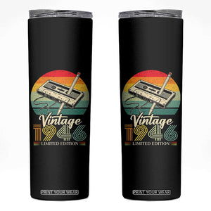 Vintage 1946 Skinny Tumbler 80th Birthday Turning 80 Year Old Gifts TS10 Black Print Your Wear