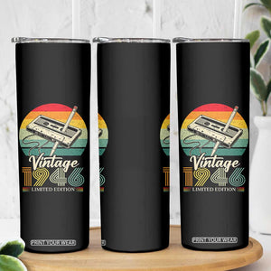 Vintage 1946 Skinny Tumbler 80th Birthday Turning 80 Year Old Gifts TS10 Print Your Wear