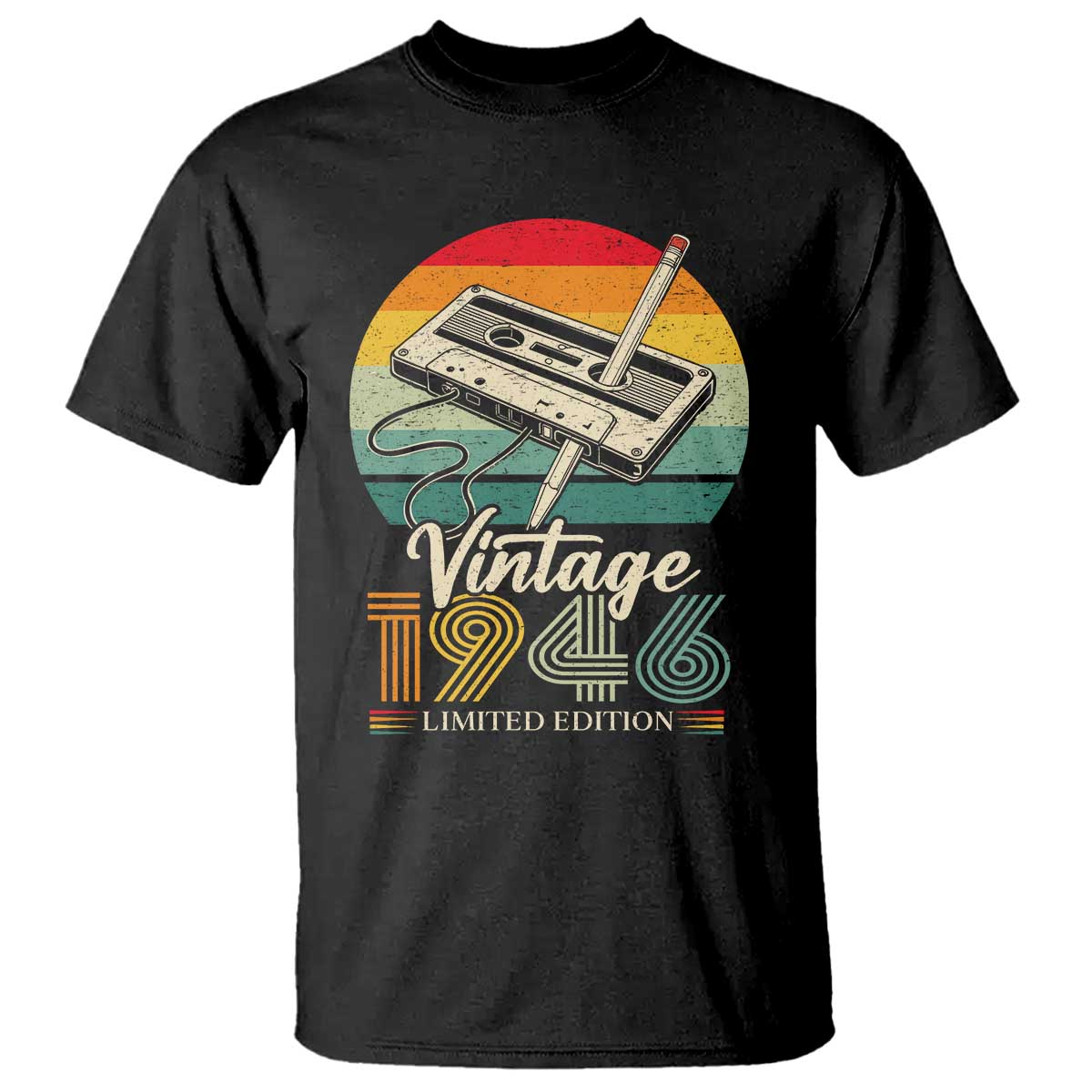 Vintage 1946 T Shirt 80th Birthday Turning 80 Year Old Gifts TS10 Black Print Your Wear