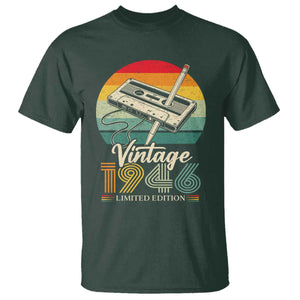 Vintage 1946 T Shirt 80th Birthday Turning 80 Year Old Gifts TS10 Dark Forest Green Print Your Wear