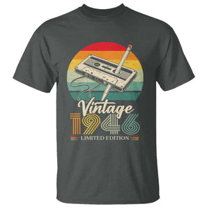 Vintage 1946 T Shirt 80th Birthday Turning 80 Year Old Gifts TS10 Dark Heather Print Your Wear