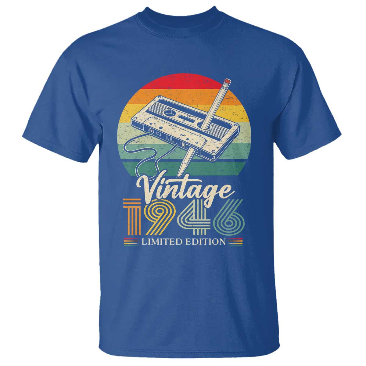 Vintage 1946 T Shirt 80th Birthday Turning 80 Year Old Gifts TS10 Royal Blue Print Your Wear