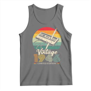 Vintage 1946 Tank Top 80th Birthday Turning 80 Year Old Gifts TS10 Black Heather Print Your Wear