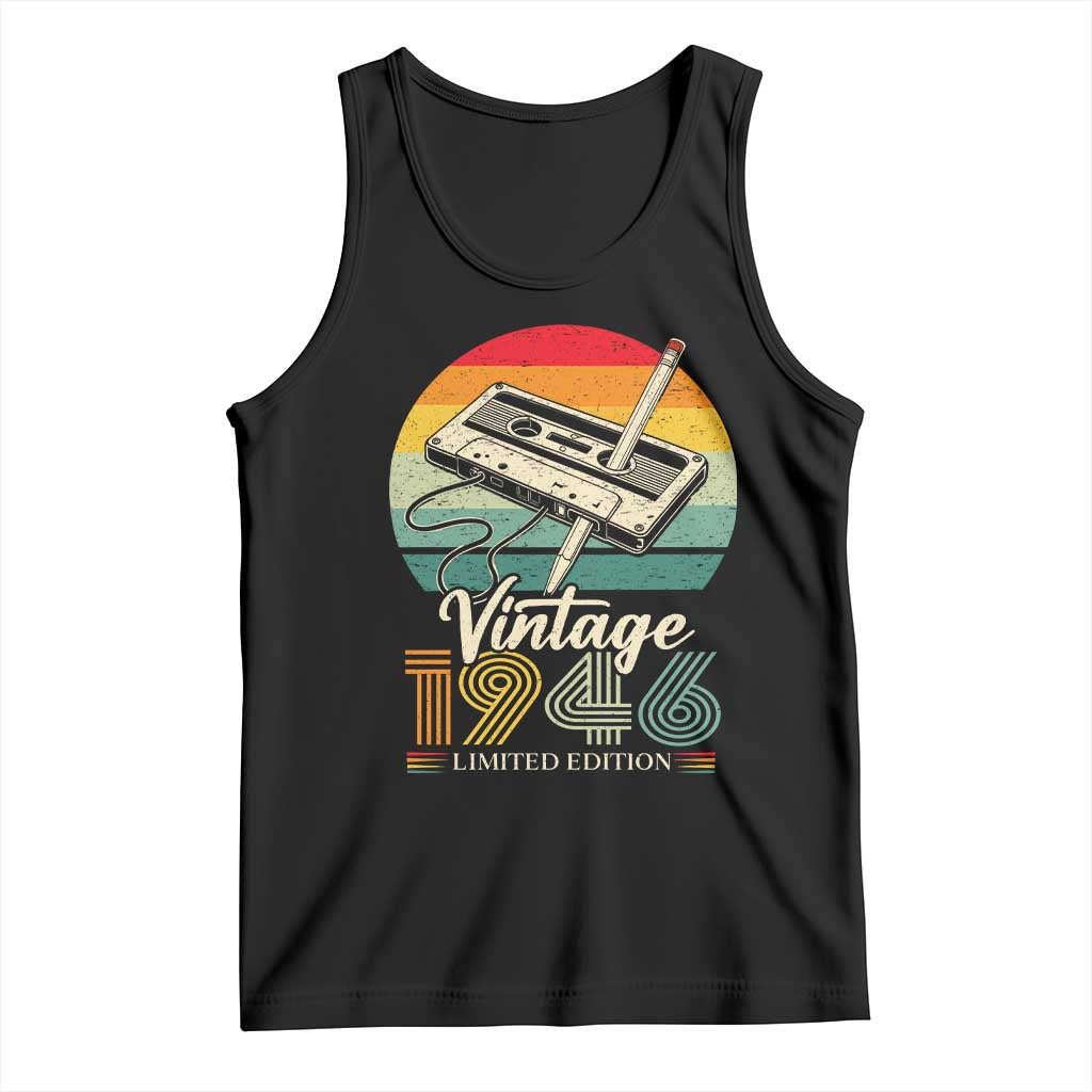 Vintage 1946 Tank Top 80th Birthday Turning 80 Year Old Gifts TS10 Black Print Your Wear