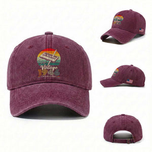 Vintage 1946 Washed Cotton Baseball Cap 80th Birthday Turning 80 Year Old Gifts TS10 Washed Cap Universal Fit Burgundy Print Your Wear