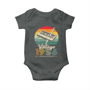 Vintage 1956 Baby Onesie 70th Birthday Turning 70 Year Old Gifts TS10 Dark Heather Print Your Wear