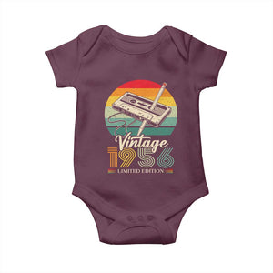 Vintage 1956 Baby Onesie 70th Birthday Turning 70 Year Old Gifts TS10 Maroon Print Your Wear