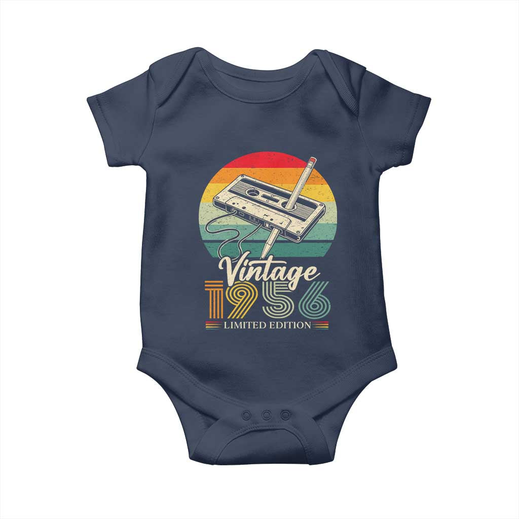 Vintage 1956 Baby Onesie 70th Birthday Turning 70 Year Old Gifts TS10 Navy Print Your Wear