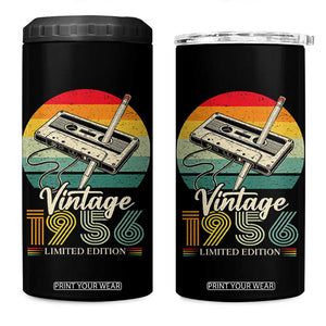 Vintage 1956 4 in 1 Can Cooler Tumbler 70th Birthday Turning 70 Year Old Gifts TS10 One Size: 16 oz Black Print Your Wear