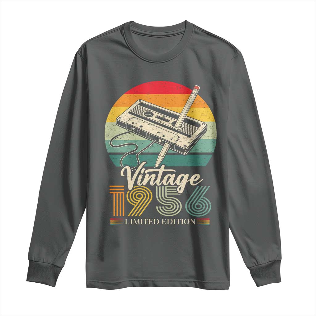 Vintage 1956 Long Sleeve Shirt 70th Birthday Turning 70 Year Old Gifts TS10 Dark Heather Print Your Wear