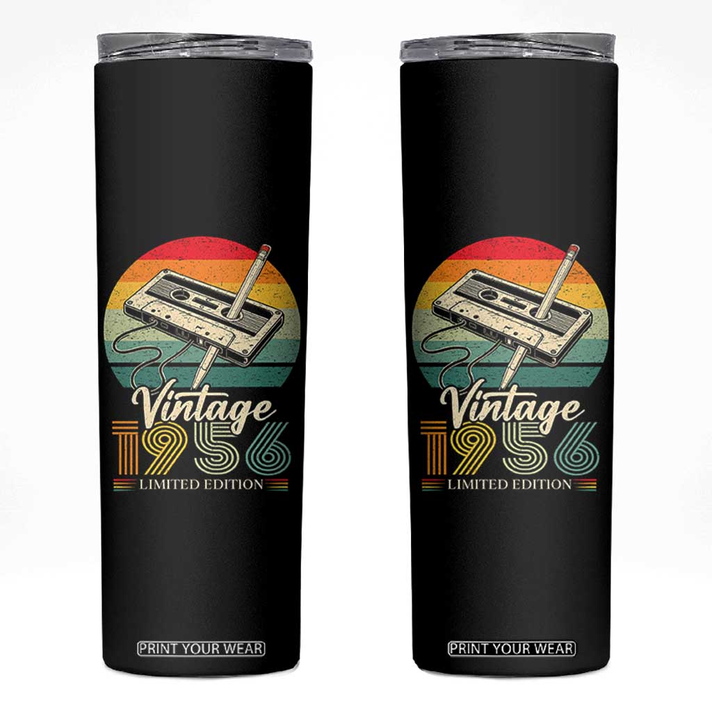 Vintage 1956 Skinny Tumbler 70th Birthday Turning 70 Year Old Gifts TS10 Black Print Your Wear