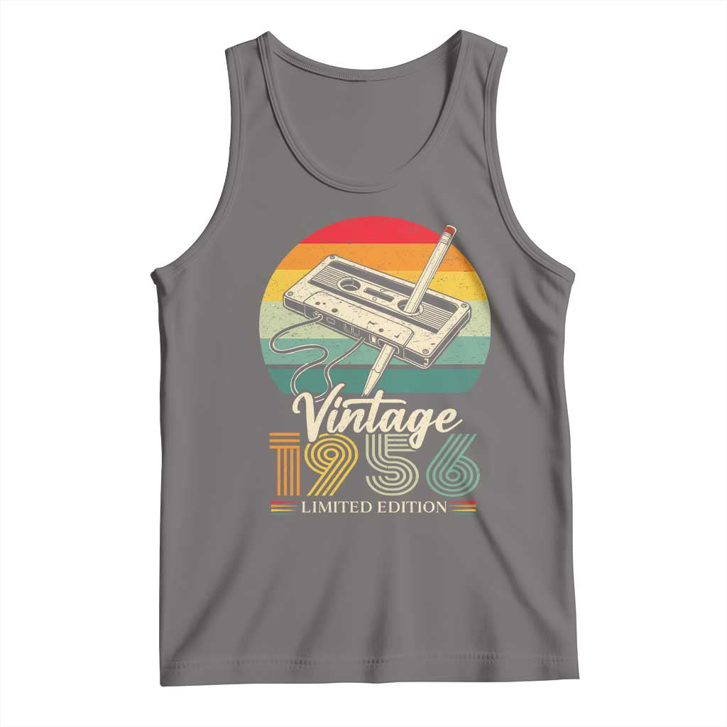 Vintage 1956 Tank Top 70th Birthday Turning 70 Year Old Gifts TS10 Deep Heather Print Your Wear