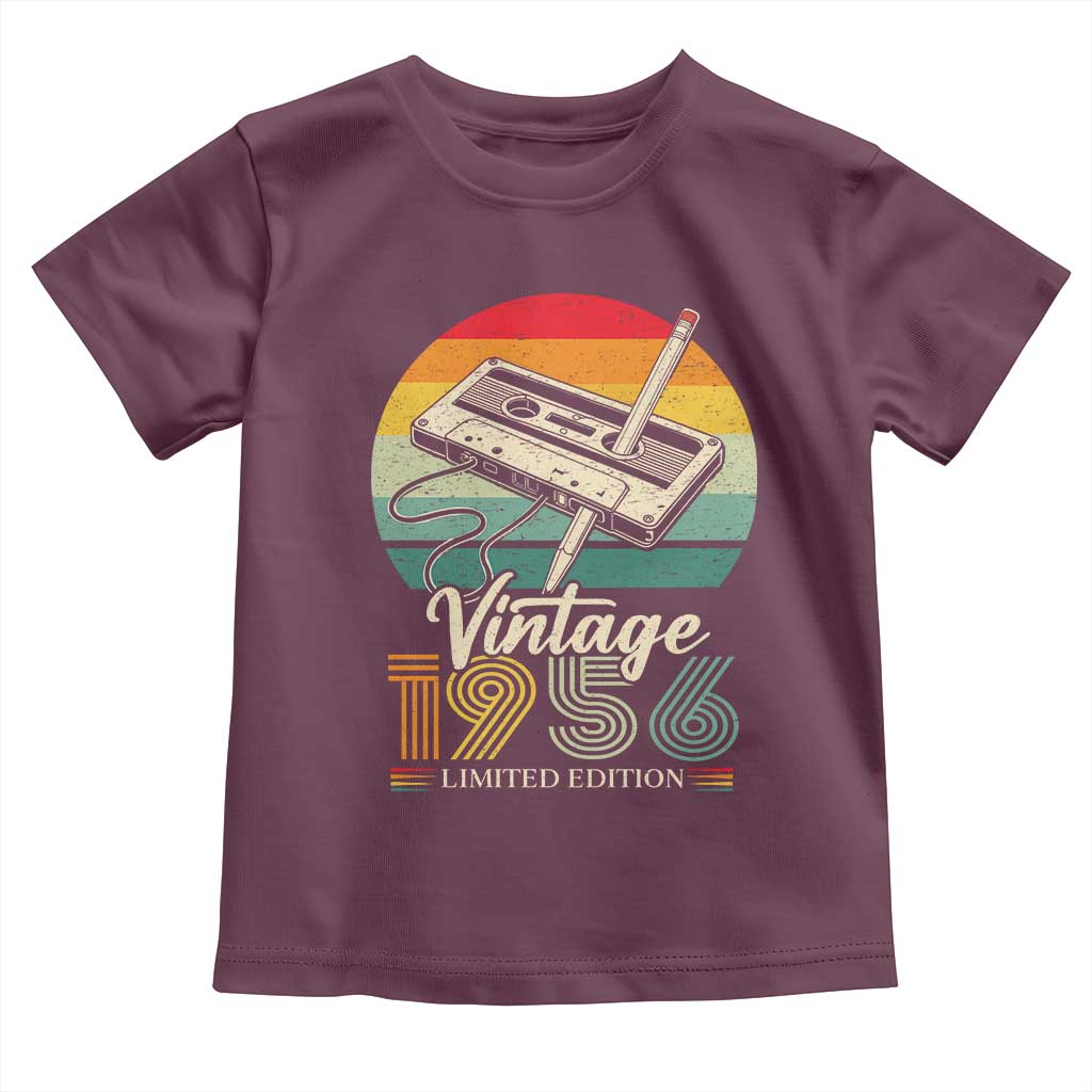 Vintage 1956 Toddler T Shirt 70th Birthday Turning 70 Year Old Gifts TS10 Maroon Print Your Wear