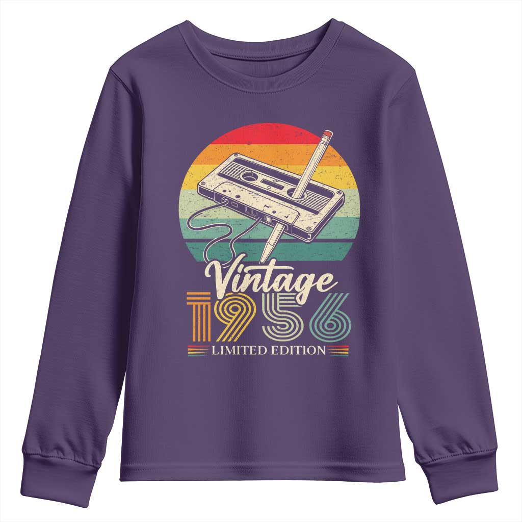 Vintage 1956 Youth Sweatshirt 70th Birthday Turning 70 Year Old Gifts TS10 Purple Print Your Wear