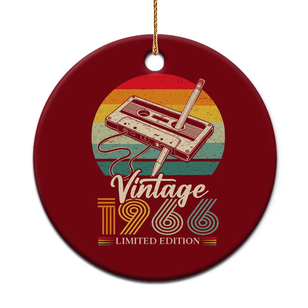 Vintage 1966 Ceramic Ornament 60th Birthday Turning 60 Year Old Gifts TS10 1pc Red Print Your Wear
