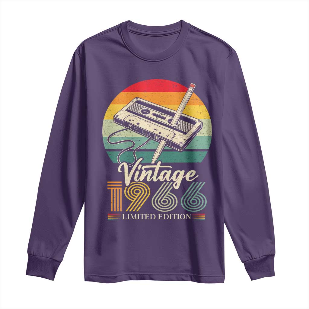 Vintage 1966 Long Sleeve Shirt 60th Birthday Turning 60 Year Old Gifts TS10 Purple Print Your Wear