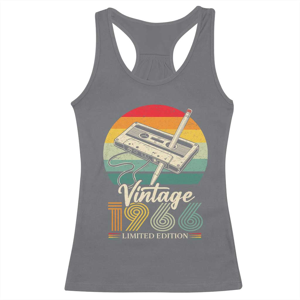 Vintage 1966 Racerback Tank Top 60th Birthday Turning 60 Year Old Gifts TS10 Charcoal Print Your Wear