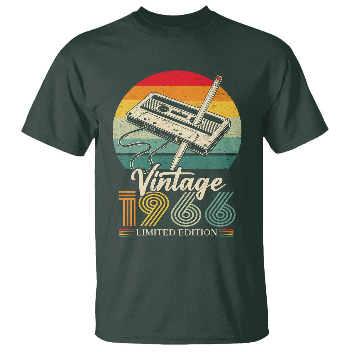 Vintage 1966 T Shirt 60th Birthday Turning 60 Year Old Gifts TS10 Dark Forest Green Print Your Wear