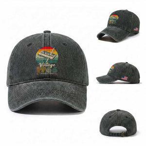 Vintage 1966 Washed Cotton Baseball Cap 60th Birthday Turning 60 Year Old Gifts TS10 Washed Cap Universal Fit Dark Green Print Your Wear
