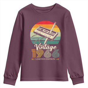 Vintage 1966 Youth Sweatshirt 60th Birthday Turning 60 Year Old Gifts TS10 Maroon Print Your Wear