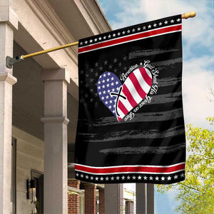 America God Shed His Grace on Thee 4th of July Garden Flag Patriotic American Flag Cross TS10 Distressed Black Red Print Your Wear