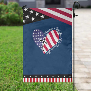 America God Shed His Grace on Thee 4th of July Garden Flag Patriotic American Flag Cross TS10 Classic Blue Black Print Your Wear