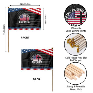 God Shed His Grace On Thee Patriotic Handheld Flag Vintage Christian USA Flag Cross TS10 Print Your Wear