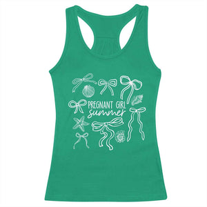 Pregnant Girl Summer Racerback Tank Top Beach Pregnancy Announcement Summer Baby Shower TS10 Irish Green Print Your Wear