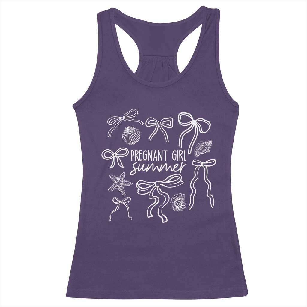 Pregnant Girl Summer Racerback Tank Top Beach Pregnancy Announcement Summer Baby Shower TS10 Purple Print Your Wear