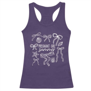 Pregnant Girl Summer Racerback Tank Top Beach Pregnancy Announcement Summer Baby Shower TS10 Purple Print Your Wear