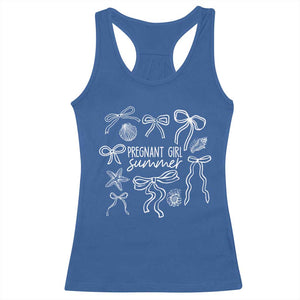 Pregnant Girl Summer Racerback Tank Top Beach Pregnancy Announcement Summer Baby Shower TS10 Royal Blue Print Your Wear